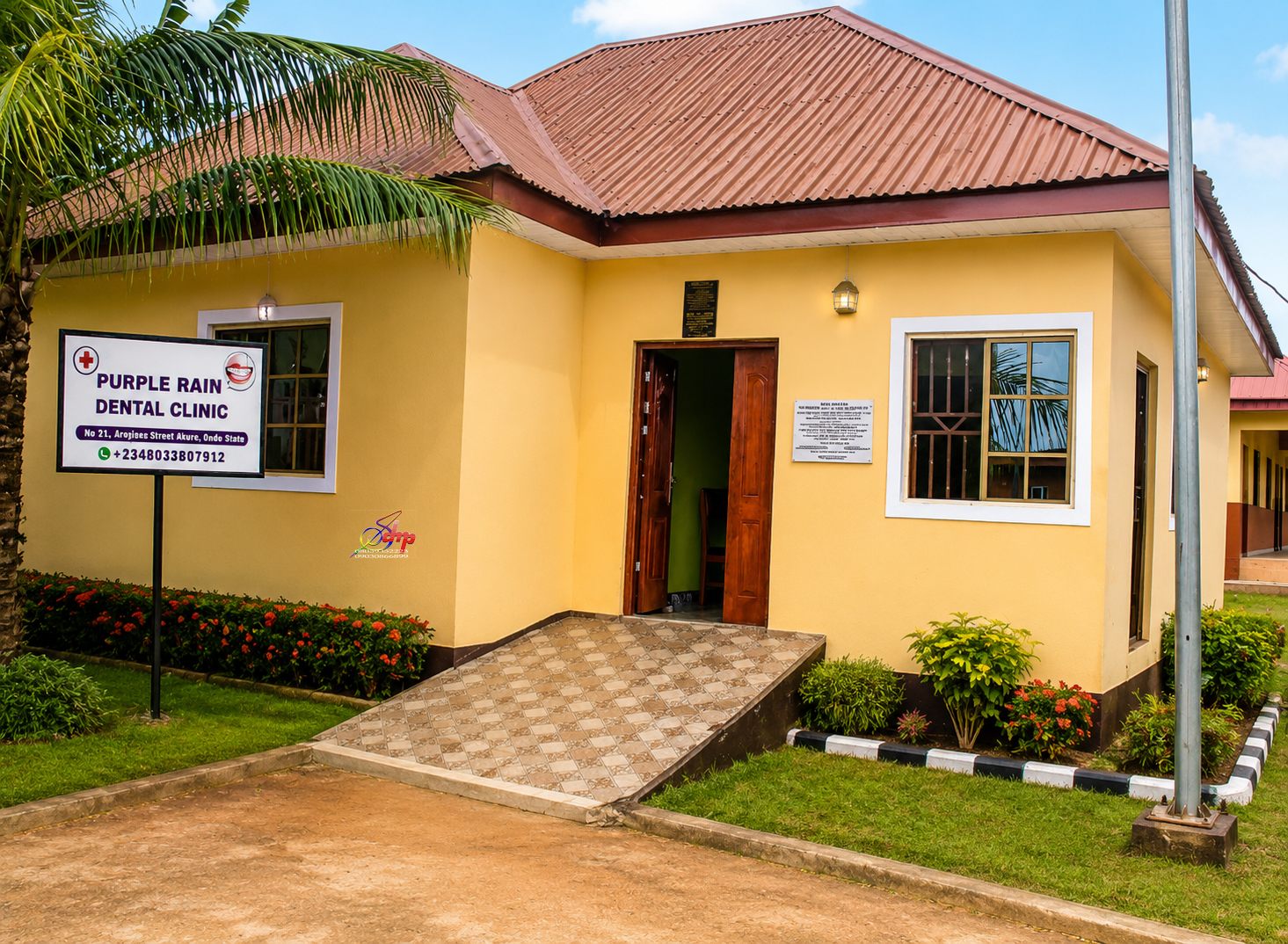 Exterior of Purple Rain Dental Clinic at 21 Amudipe Street, Akure