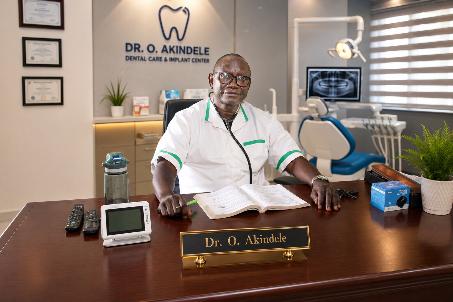 Dr. Olaniyi Akindele, dentist at Purple Rain Dental Clinic in Akure